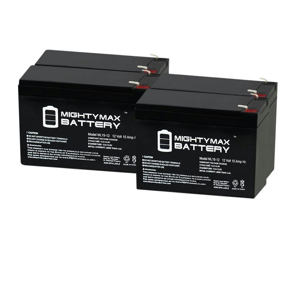 12-Volt 15Ah UB12150 Battery Replacement 4-Pack: $134.99 12-Volt 15Ah UB12150 Battery Replacement 4-Pack: $134.99