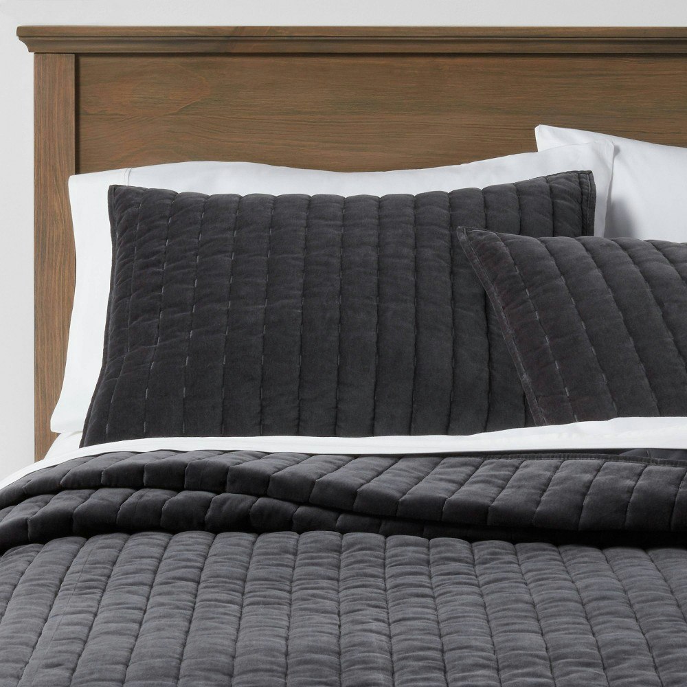 Threshold Full/Queen Channel Stitch Velvet Quilt: $89 Threshold Full/Queen Channel Stitch Velvet Quilt: $89