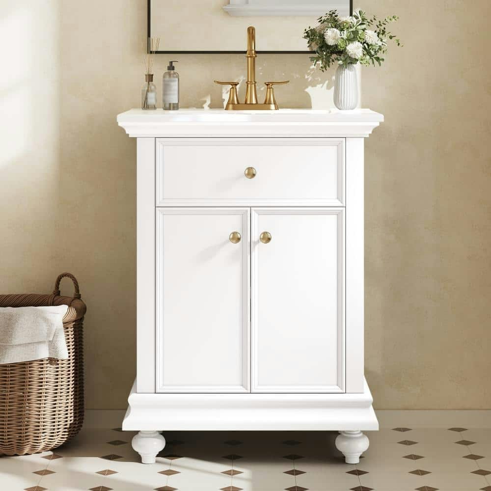 24-inch Modern Bathroom Vanity with Ceramic Sink: $372.35 24-inch Modern Bathroom Vanity with Ceramic Sink: $372.35