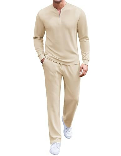 Coofandy Men's 2-Piece Quarter-Zip Tracksuit: $32.99 Coofandy Men's 2-Piece Quarter-Zip Tracksuit: $32.99