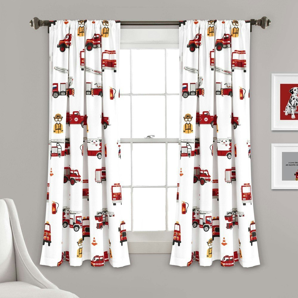 Lush Décor 52"x63" Fire Truck Kids' Window Curtain Panels: $31.49 Lush Décor 52"x63" Fire Truck Kids' Window Curtain Panels: $31.49