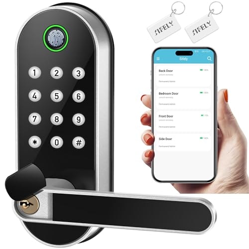 Fingerprint Smart Door Lock with Handle and Keypad: $67.96
