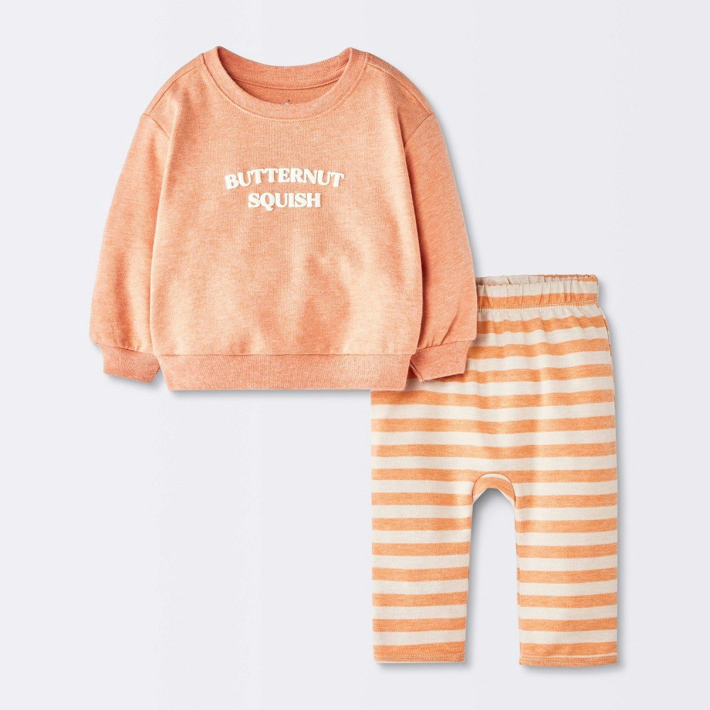 Cloud Island Baby Butternut Squish Sweatshirt and Jogger Pants Set: $14