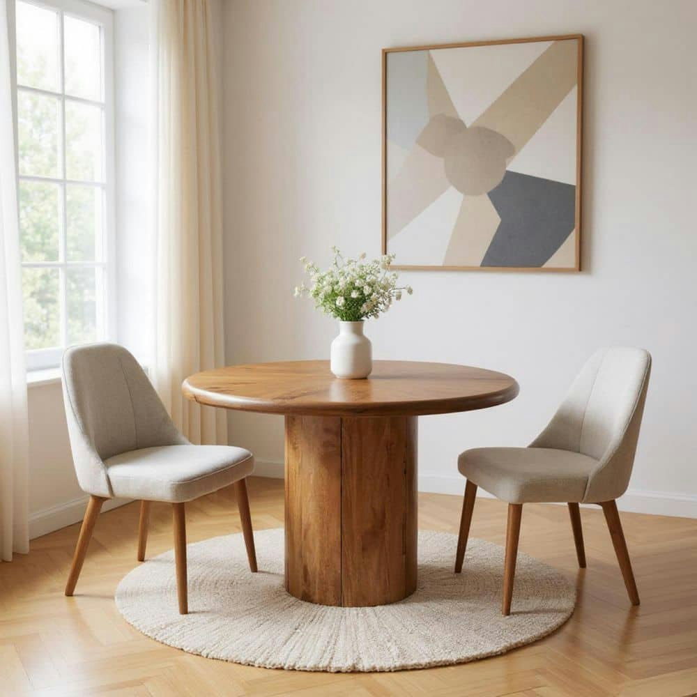 Brown Wood 48-Inch Pedestal Dining Table: $1,762.99 Brown Wood 48-Inch Pedestal Dining Table: $1,762.99