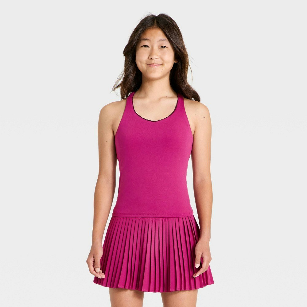 All In Motion Girls' Picot Trim Active Tank Top: $15 All In Motion Girls' Picot Trim Active Tank Top: $15
