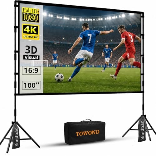 Towond 100-inch Projector Screen with Stand: $59.49 Towond 100-inch Projector Screen with Stand: $59.49