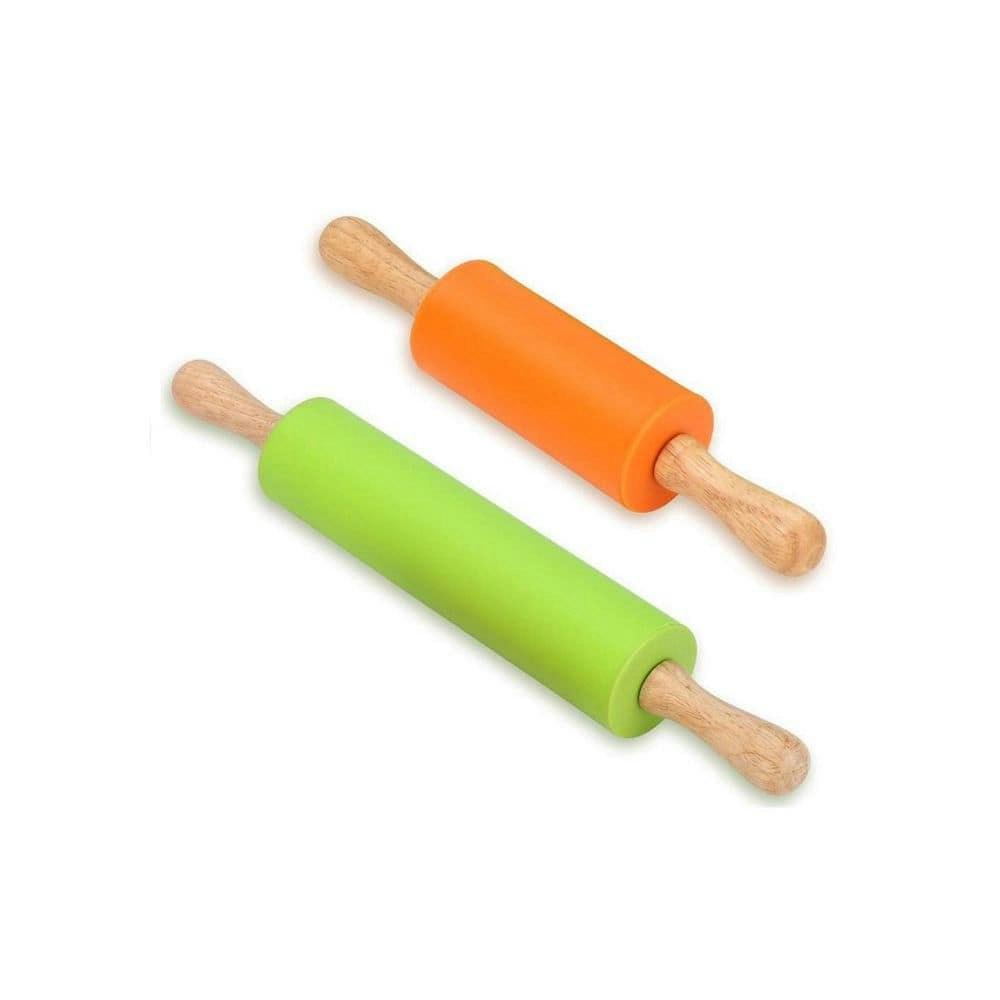 Silicone Rolling Pin Set with Wooden Handles 2-Pack: $41 Silicone Rolling Pin Set with Wooden Handles 2-Pack: $41