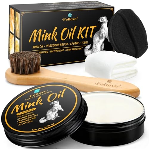 Feilove 4-in-1 Mink Oil Leather Conditioner and Cleaner 3.52-oz. Kit: $9.34 Feilove 4-in-1 Mink Oil Leather Conditioner and Cleaner 3.52-oz. Kit: $9.34