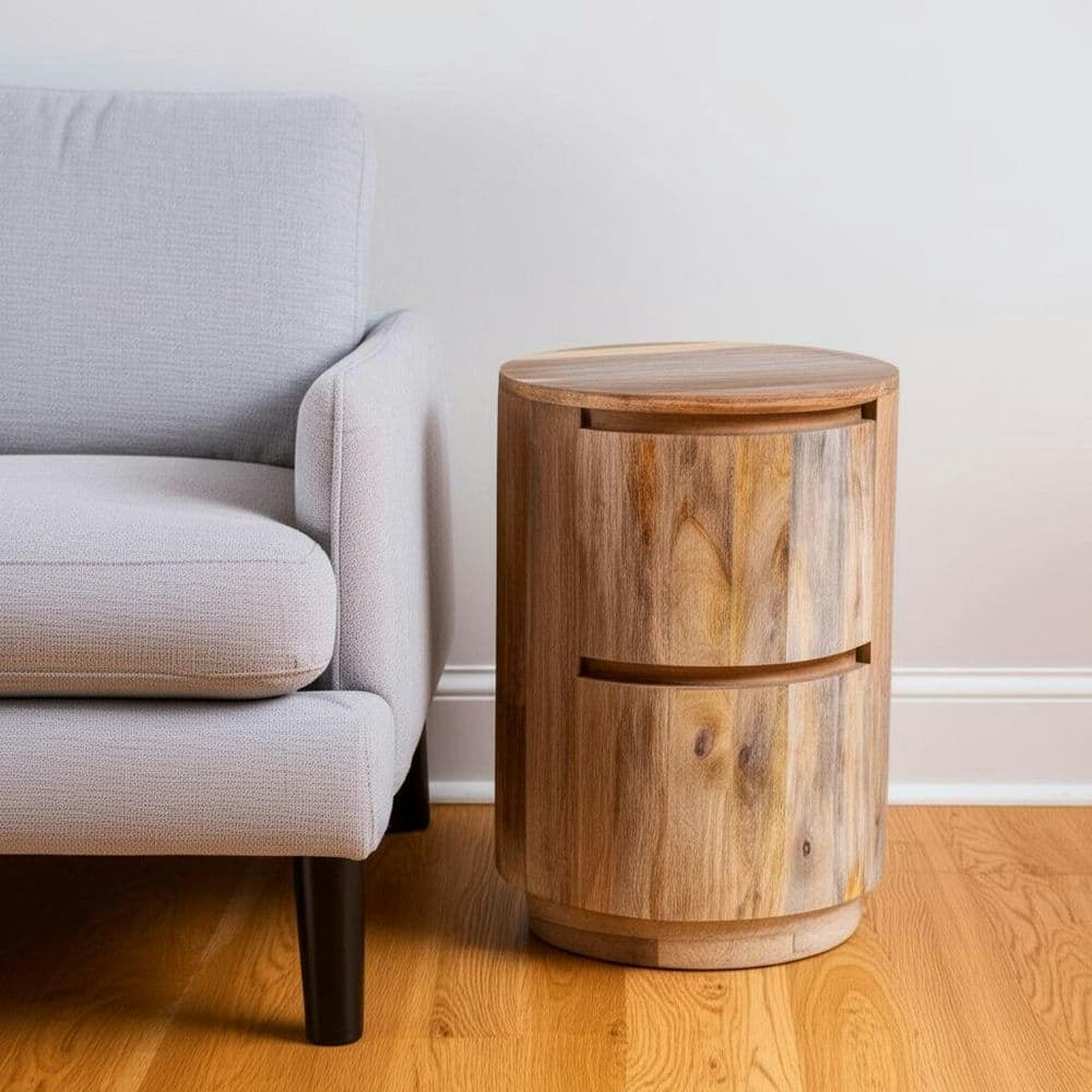 18-inch Natural Round Wood End Table: $354.99 18-inch Natural Round Wood End Table: $354.99