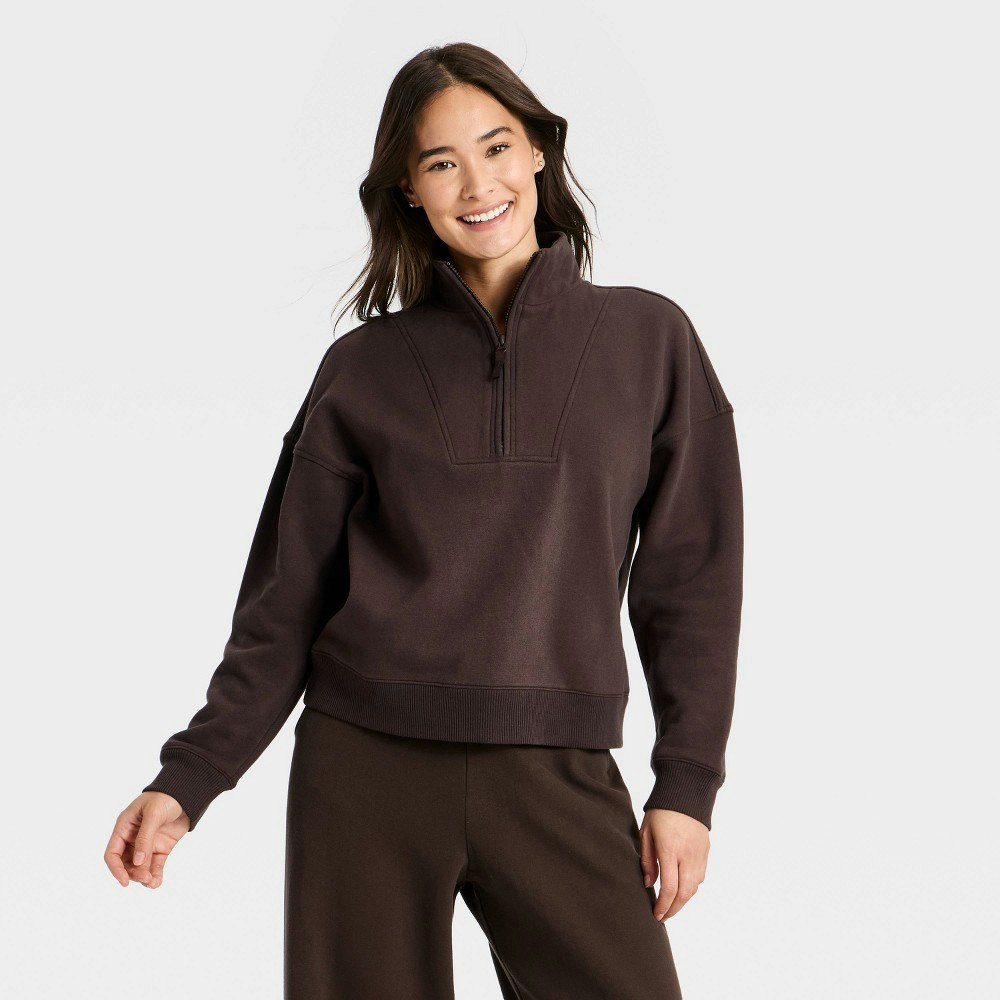 All In Motion Women's Active Comfort 1/2-Zip Pullover Sweatshirt: $25 All In Motion Women's Active Comfort 1/2-Zip Pullover Sweatshirt: $25