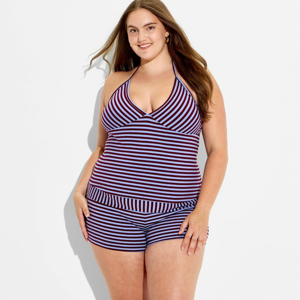 Wild Fable Women's Striped Cotton Halter Top 2X: $8