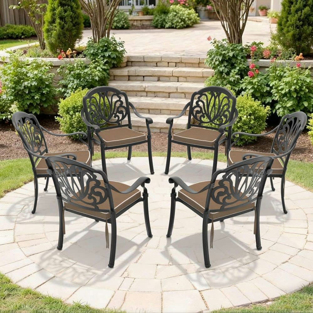 Aluminum Outdoor Dining Chair with Cushions 6-Pack: $718.52