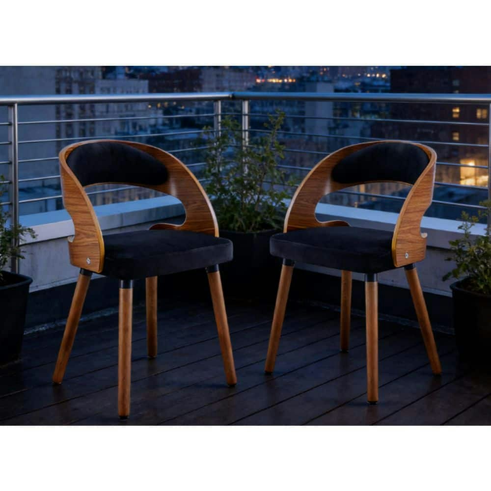 Brown Wood Outdoor Dining Chairs with Cushions 2-Pack: $197.58