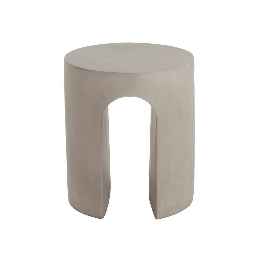 Outdoor Concrete Round U-Shape Side Table: $177.56 Outdoor Concrete Round U-Shape Side Table: $177.56