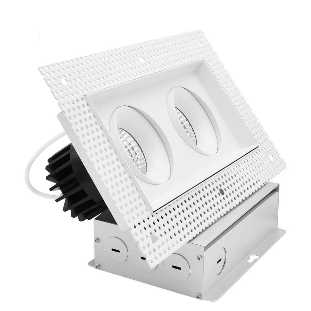 2-Head Integrated LED Rectangle Trimless Gimbal Light: $151.99