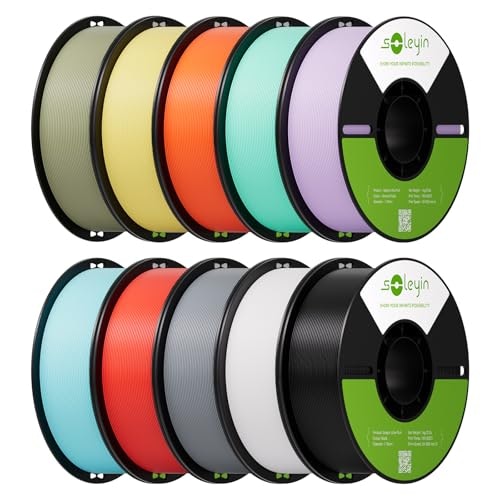 Soleyin 1.75mm PLA 3D Printer Filament 10-Pack: $105.98 Soleyin 1.75mm PLA 3D Printer Filament 10-Pack: $105.98