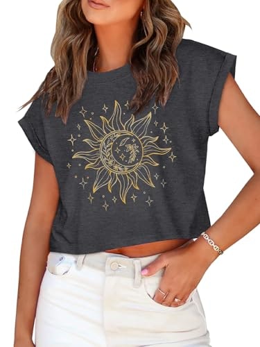 Women's Crewneck Roll Cap Sleeve Crop Top: $11.98 Women's Crewneck Roll Cap Sleeve Crop Top: $11.98
