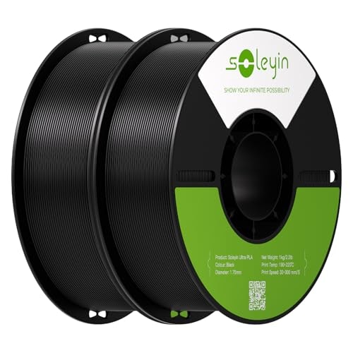 Soleyin 1.75mm PLA 3D Printer Filament 2-Pack: $23.79