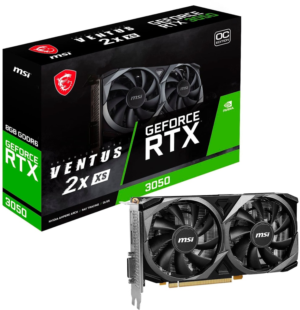 MSI NVIDIA GeForce RTX 3050 Ventus 2X XS OC 8GB Graphics Card: $359.99 MSI NVIDIA GeForce RTX 3050 Ventus 2X XS OC 8GB Graphics Card: $359.99