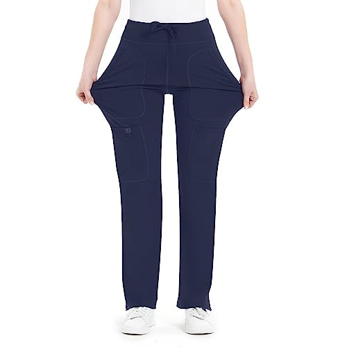 QBK Women's Mid-Rise Yoga Cargo Scrub Pants: $31.99
