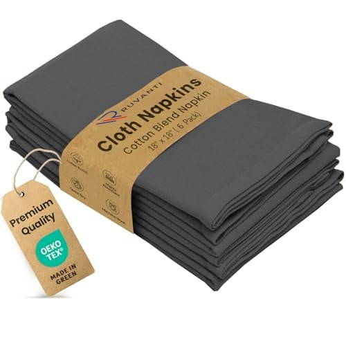Ruvanti 18"x18" Cotton Cloth Napkins 6-Pack: $11.04 Ruvanti 18"x18" Cotton Cloth Napkins 6-Pack: $11.04
