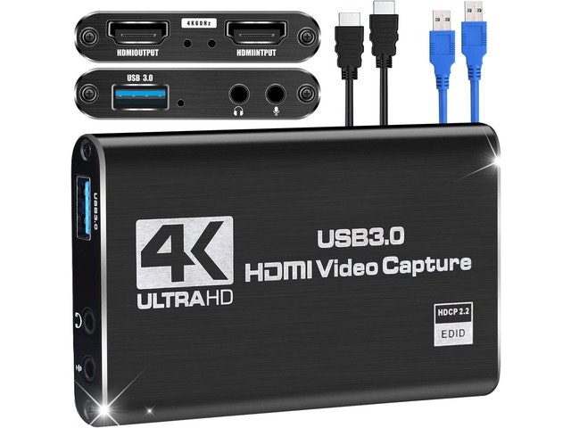 HDMI to USB 3.0 4K 60FPS Video Capture Card: $51.99