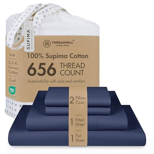 Threadmill 656TC Supima Cotton King Sheet Set: $127.49