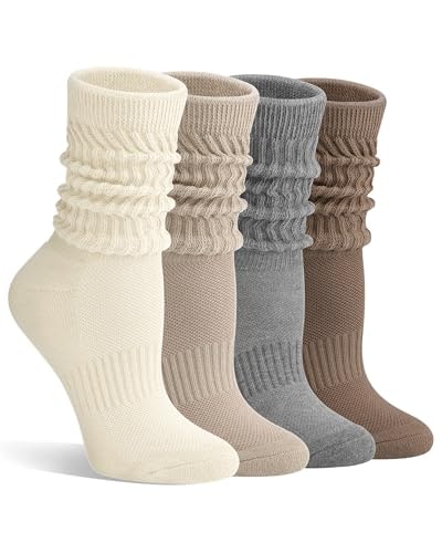 Icamter Women's Slouchy Boot Scrunch Socks 4-Pack: $7.64