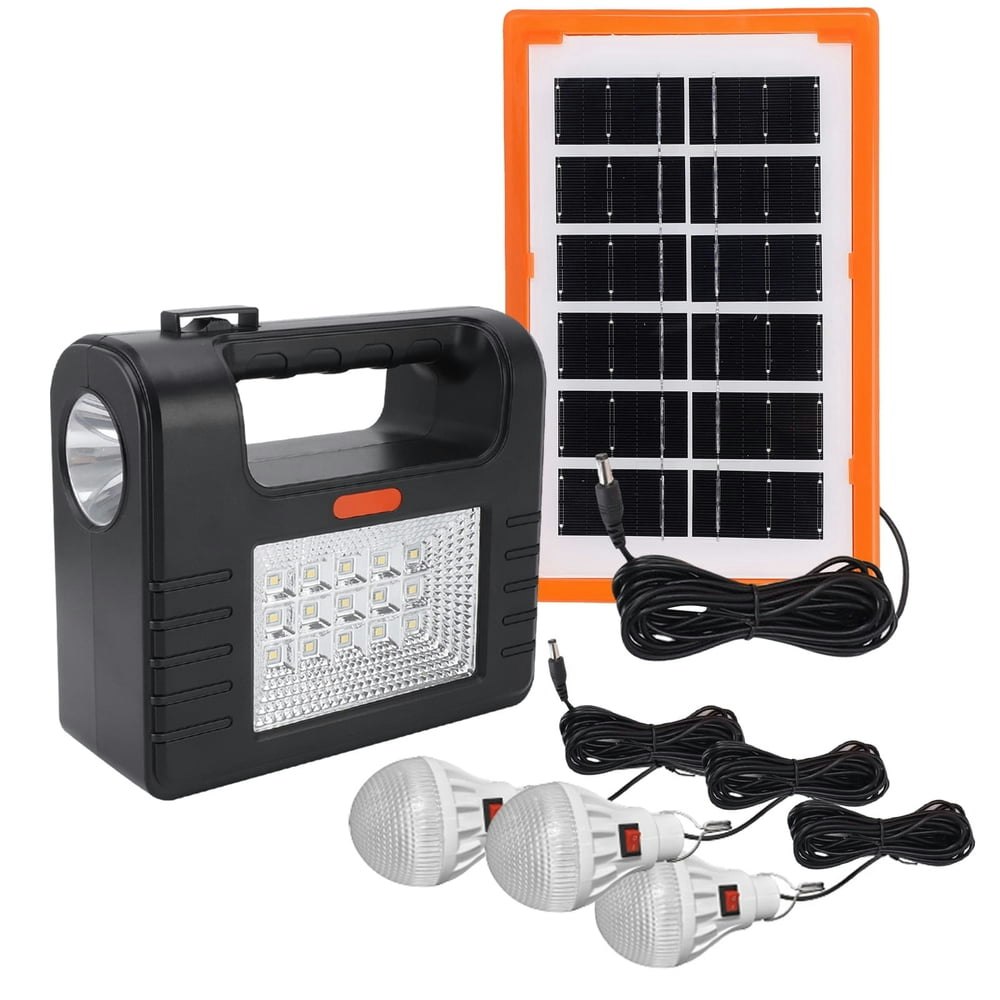 Portable Solar Power Station with 12,000mAh Battery and 3 Bulbs: $29.99 Portable Solar Power Station with 12,000mAh Battery and 3 Bulbs: $29.99