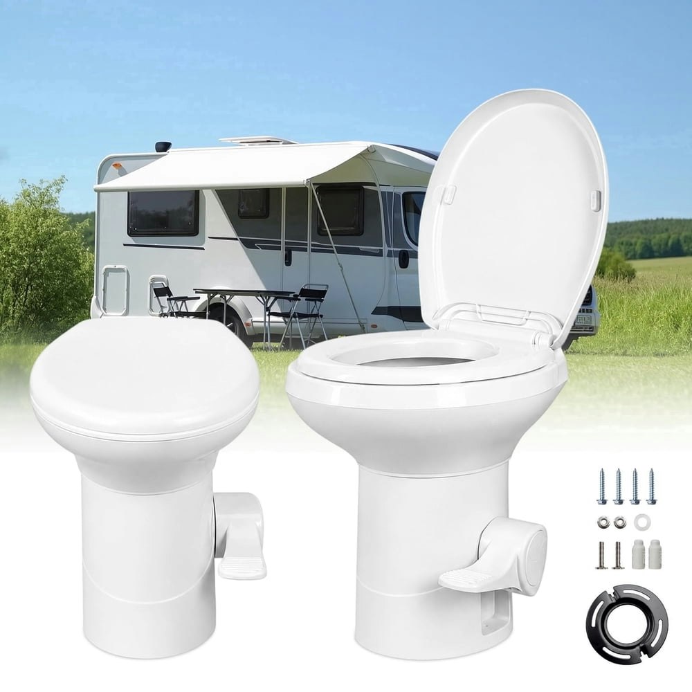 Portable RV Pedal Flush Toilet: $110.99 Portable RV Pedal Flush Toilet: $110.99