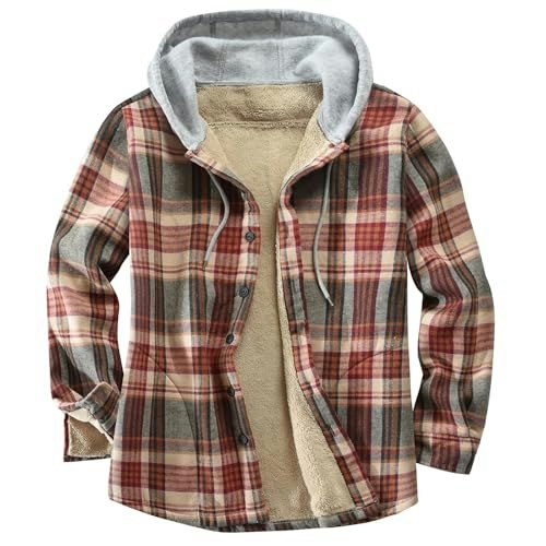 Derbars Men's Cotton Plaid Flannel Hoodie Shirt Jacket: $29.59 Derbars Men's Cotton Plaid Flannel Hoodie Shirt Jacket: $29.59