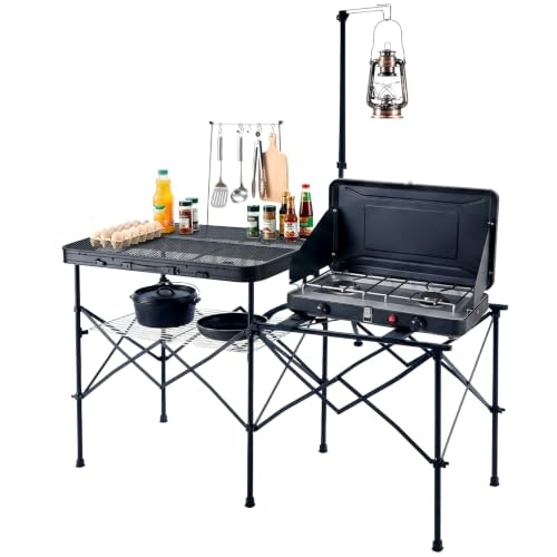 Timber Ridge 56-Inch Folding Portable Camp Kitchen Station: $89.99