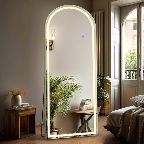 Dumos 20"x63" Arched LED Floor Mirror: $69.92