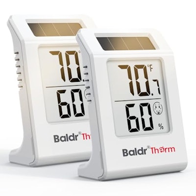 Solar-Powered Digital Thermometer and Hygrometer 2-Pack for $8.90 + free shipping w/ Prime