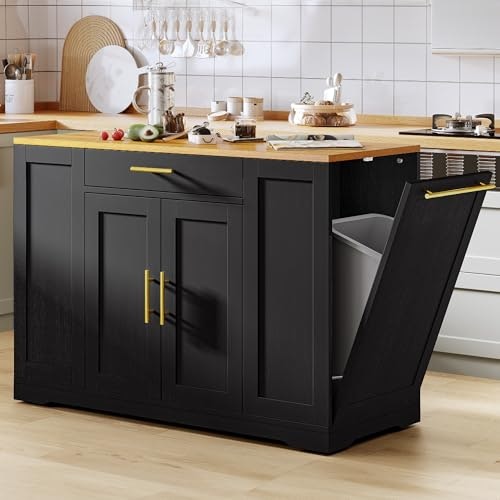 Yitahome 53-Inch Movable Kitchen Island with Trash Can Storage Cabinet: $242.99 Yitahome 53-Inch Movable Kitchen Island with Trash Can Storage Cabinet: $242.99