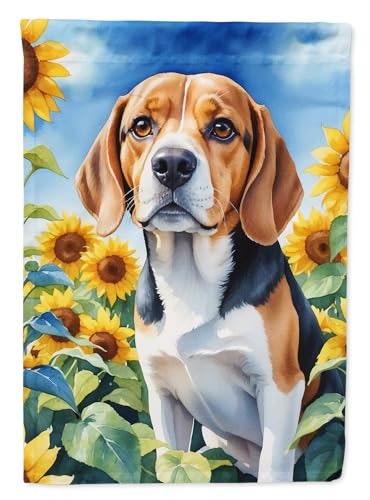 Caroline's Treasures Beagle in Sunflowers Garden Flag: $15.82