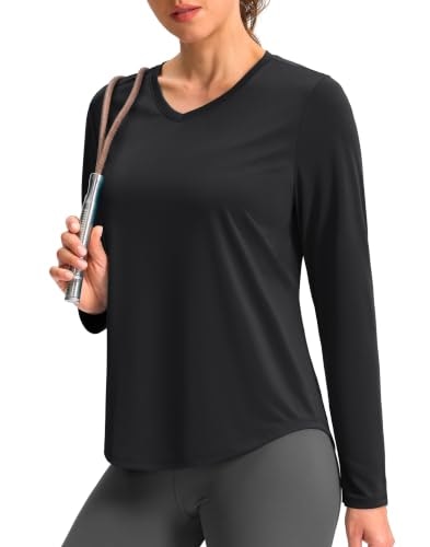 Women's V-Neck Dry Fit Long Sleeve Workout Shirt: $7.49 Women's V-Neck Dry Fit Long Sleeve Workout Shirt: $7.49