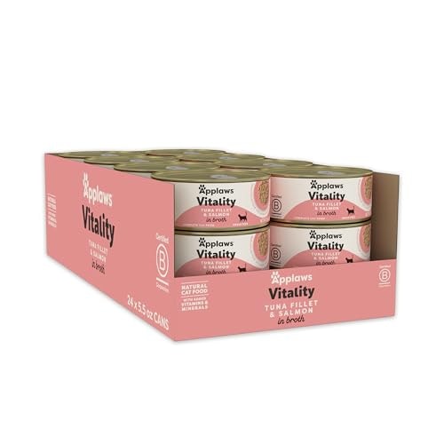 Applaws Vitality Tuna & Salmon in Broth Wet Cat Food 5.5-oz 24-Pack: $47.95