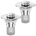 Pop-up Bathroom Sink Drain Strainer 2-Pack for $12 + free shipping w/ Prime
