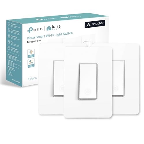 Kasa Matter Smart Single Pole Light Switch 3-Pack: $41.99