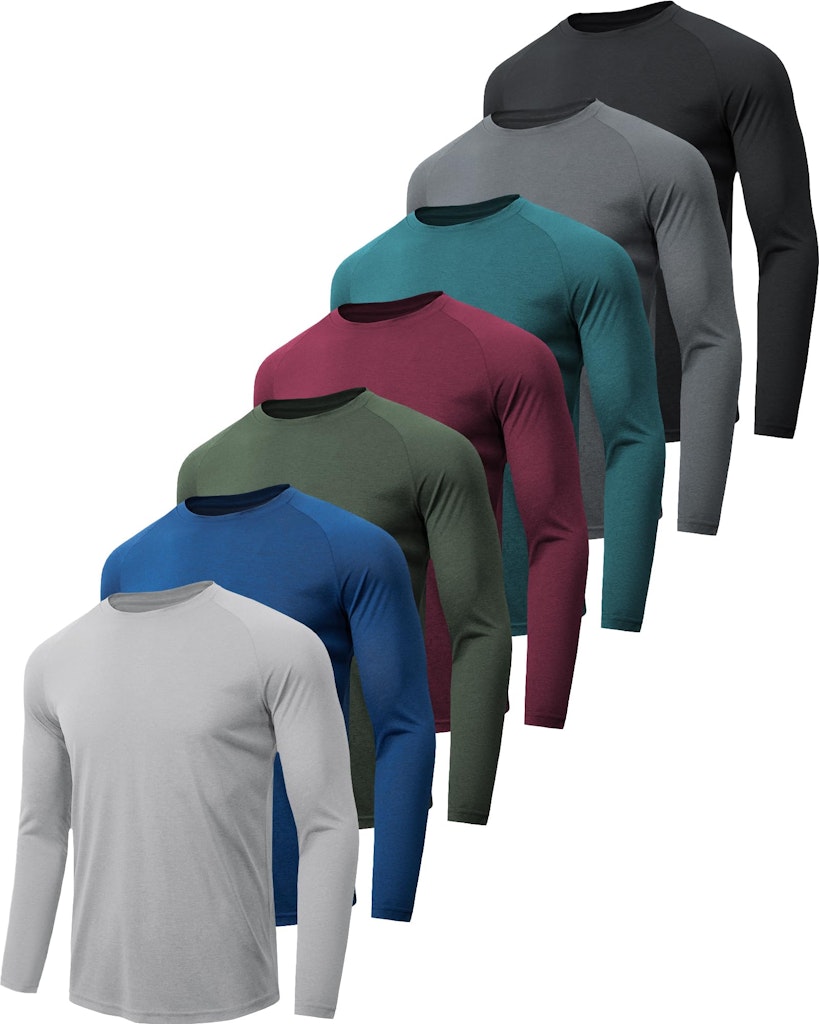 Men's Long Sleeve Quick Dry T-Shirt 7-Pack: $30
