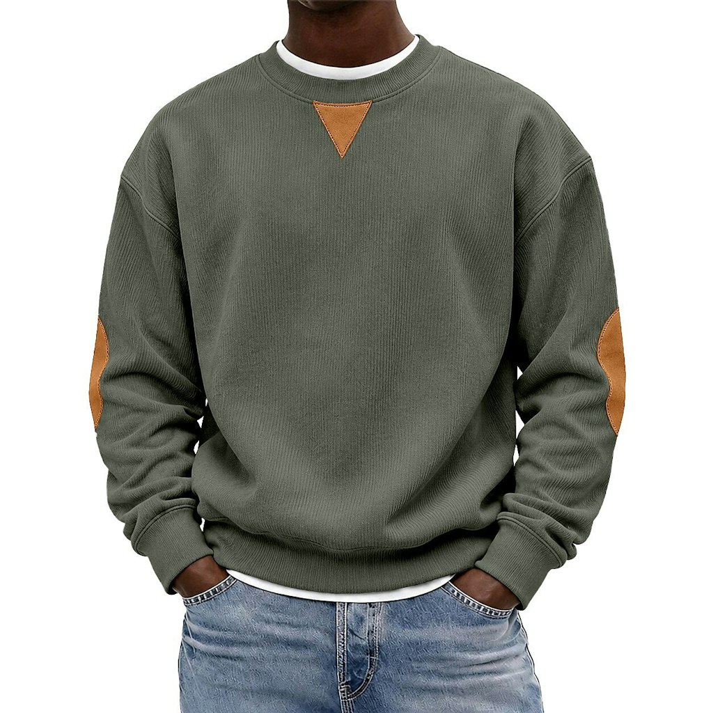 Colorblock Corduroy Crew Neck Sweatshirt: 2 for $10