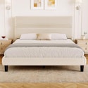 Grusign Queen Velvet Platform Bed Frame for $113 + free shipping