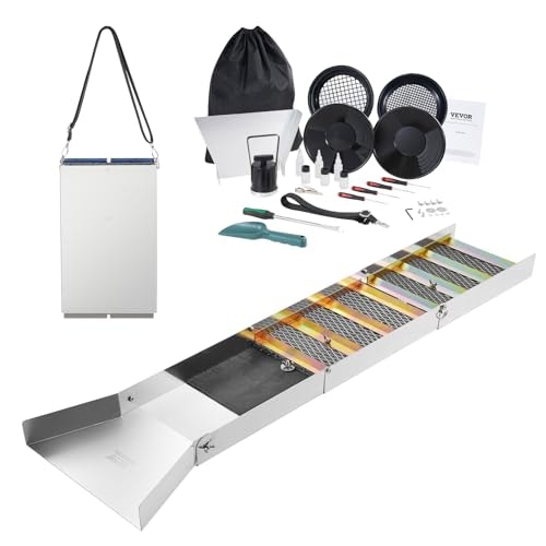 Vevor 50-Inch Folding Gold Sluice Box 23-Piece Prospecting Kit: $82.38 Vevor 50-Inch Folding Gold Sluice Box 23-Piece Prospecting Kit: $82.38