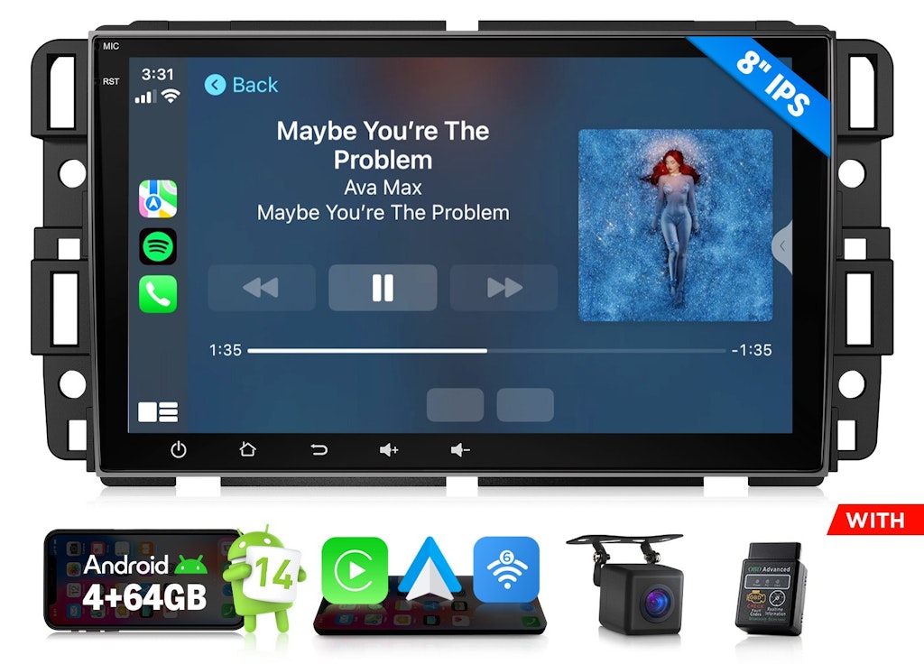 Eonon 8" Android 14 Car Stereo w/ Apple CarPlay & GPS: $155