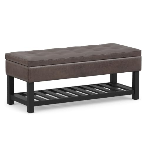 SimpliHome 44-Inch Vegan Leather Rectangle Storage Ottoman: $142.99 SimpliHome 44-Inch Vegan Leather Rectangle Storage Ottoman: $142.99