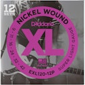 D'Addario EXL120 XL Nickel Wound Electric Guitar Strings 12-Pack for $50 + free shipping