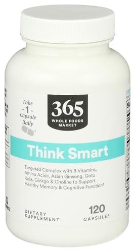 365 by Whole Foods Market Think Smart B-Complex Vitamin Supplement 120-Capsule Bottle: $20.07 365 by Whole Foods Market Think Smart B-Complex Vitamin Supplement 120-Capsule Bottle: $20.07