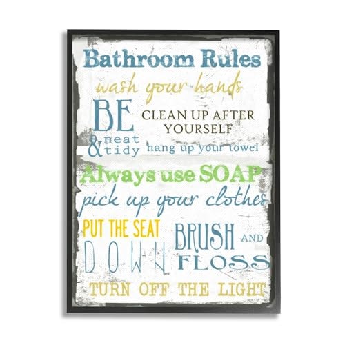 11 x 14-Inch Framed Bathroom Rules Giclée Print: $27.41 11 x 14-Inch Framed Bathroom Rules Giclée Print: $27.41