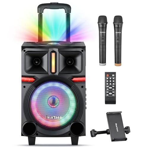 Heartsea 8-Inch Portable Karaoke Machine with 2 Microphones: $120.98